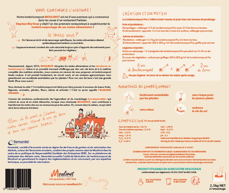 LOMBRICOMPOST PUR - 2,5 KG VERSO